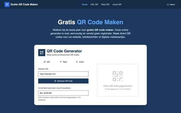 Screenshot van de website Gratis QR-code maken