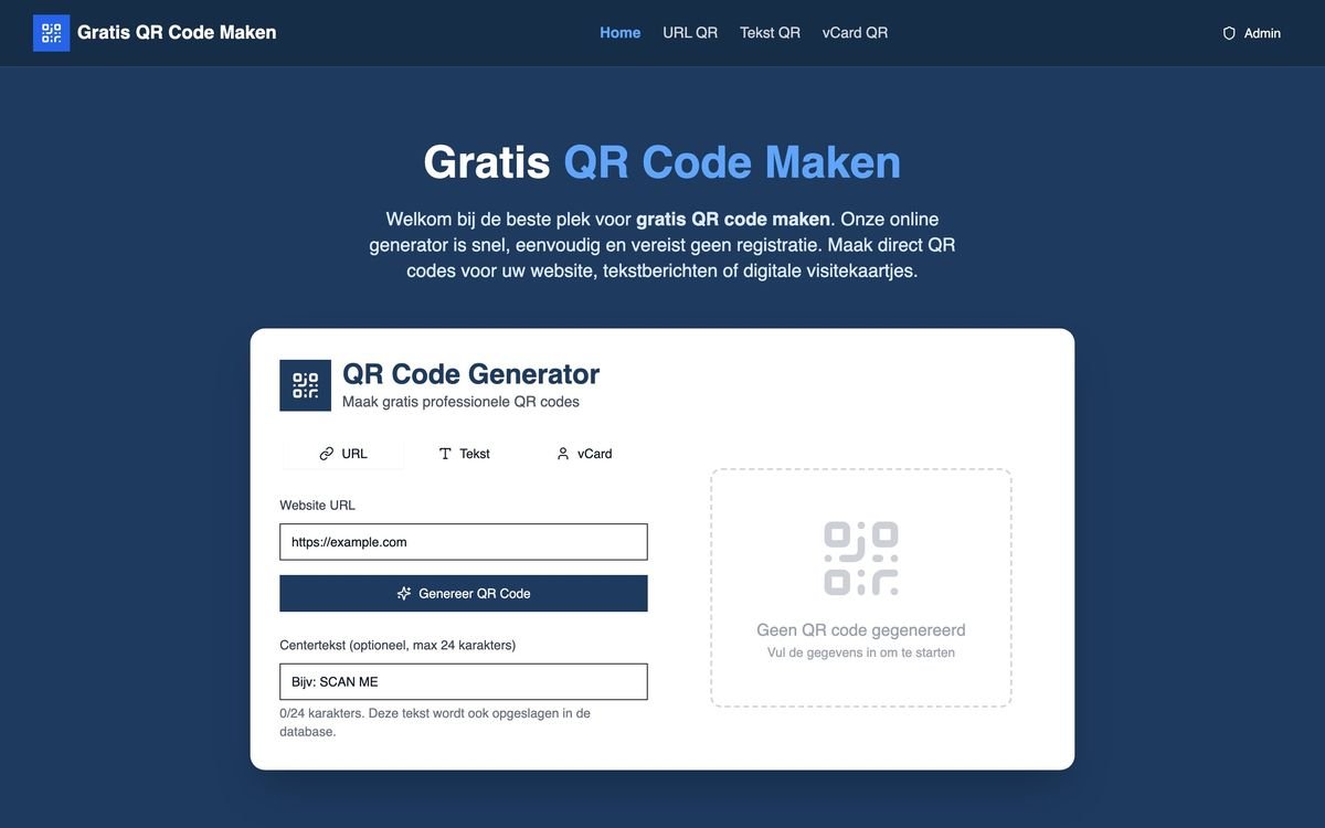 De homepage van Gratis QR-code maken