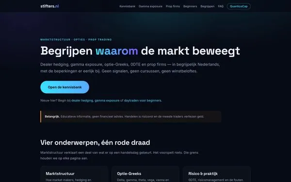 De website Stifters.nl