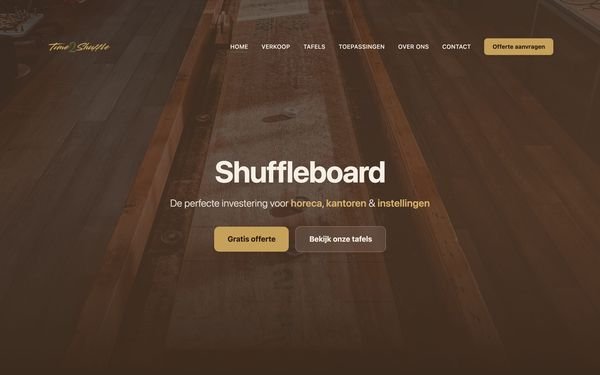 Screenshot van de website Time2Shuffle